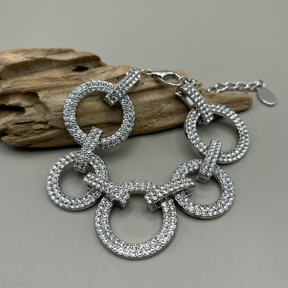 Jewelry - Elegant Silver Bracelet with Crystal Accents